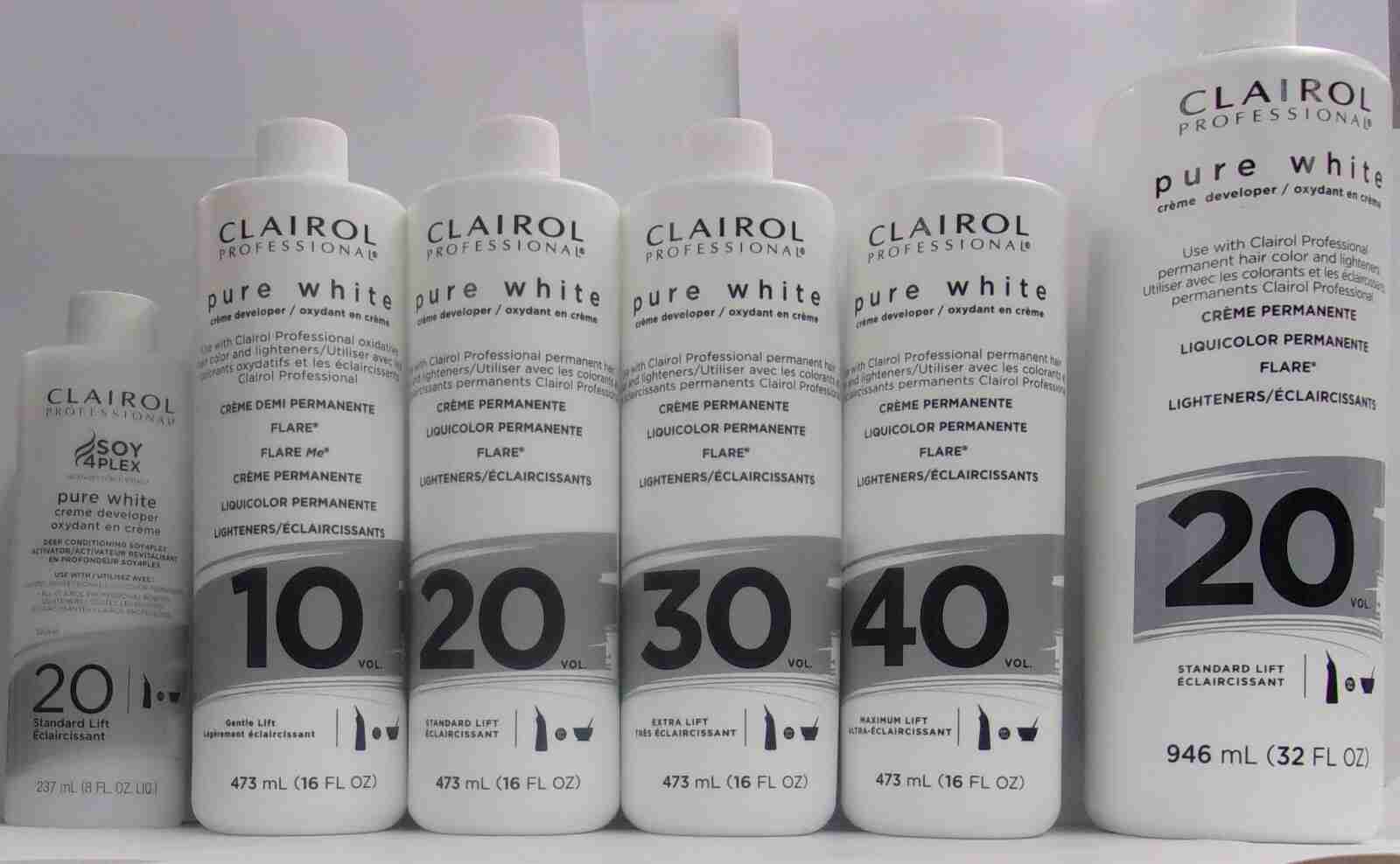 Clairol Professional PURE WHITE Demi & Permanent Color Creme Developer~Pick Size