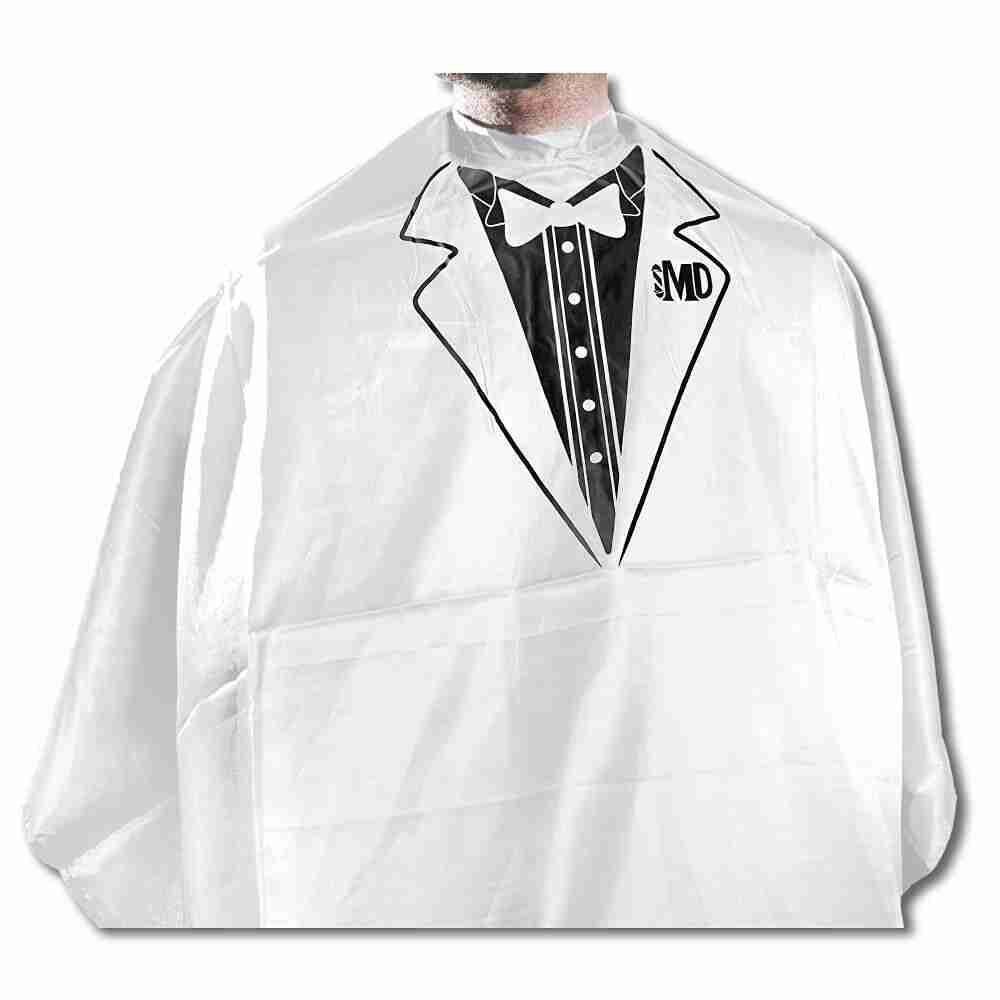 MD Tuxedo Cape for Barbers and Stylists (White) NEW
