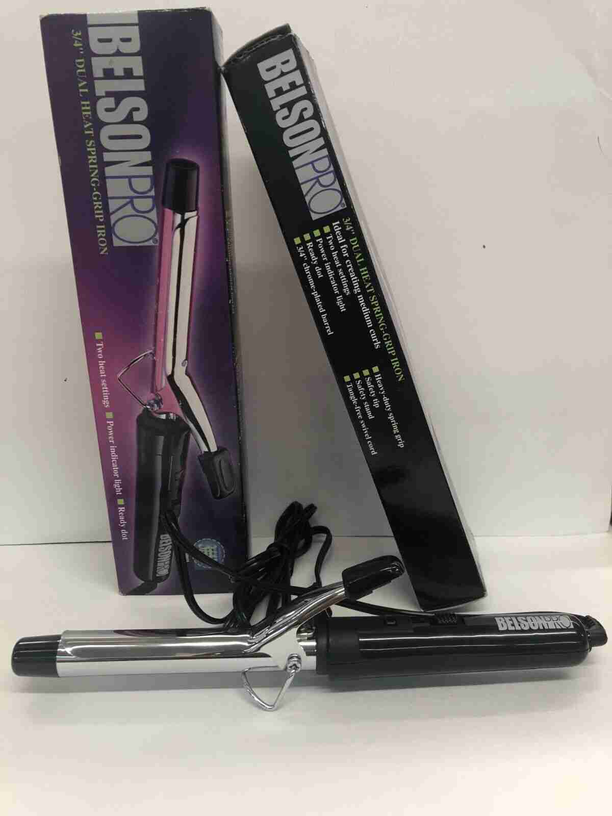 BELSON PRO 3/4" Dual Heat Settings; Spring-Grip CURLING IRON ~ 2 - #BP 8415