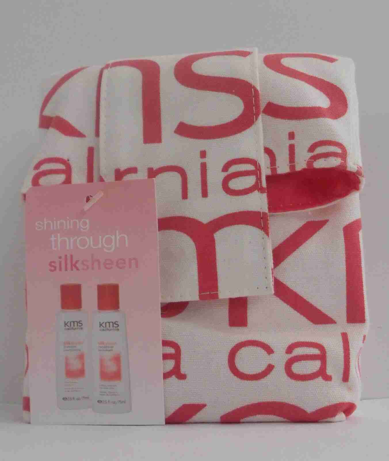 KMS California SILKSHEEN Shampoo / Conditioner Fabric Bag Travel Kit ~ 2.5 fl oz