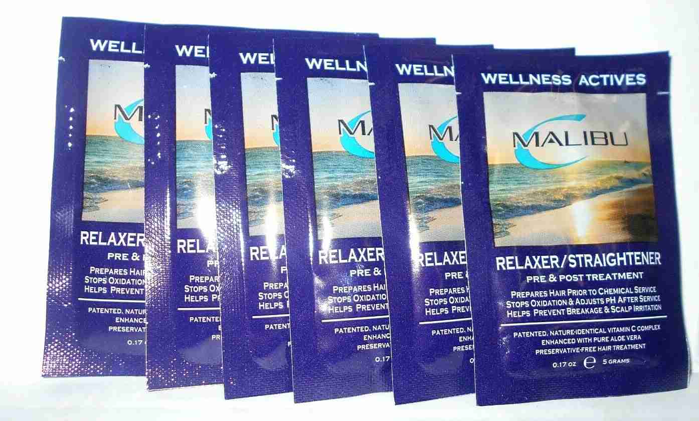 6 Packs ~ MALIBU Wellness Actives RELAXER / STRAIGHTENER Pre & Post Treatment