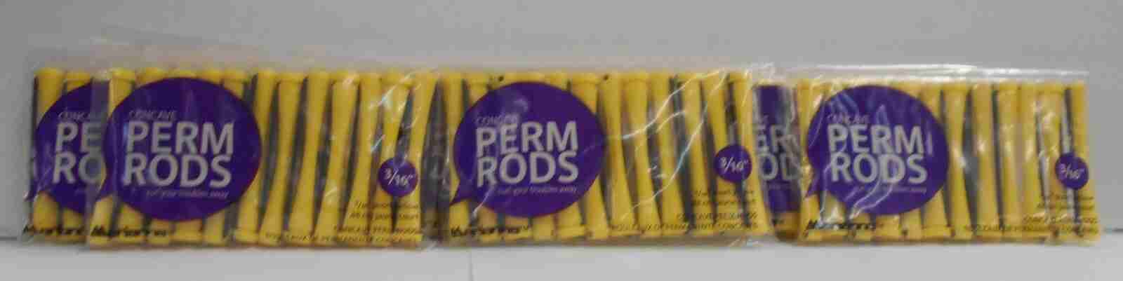 4 Packs ~ MARIANNA CONCAVE Perm Rods ~ Short Yellow 3/16"~ 12 Per Pack!!