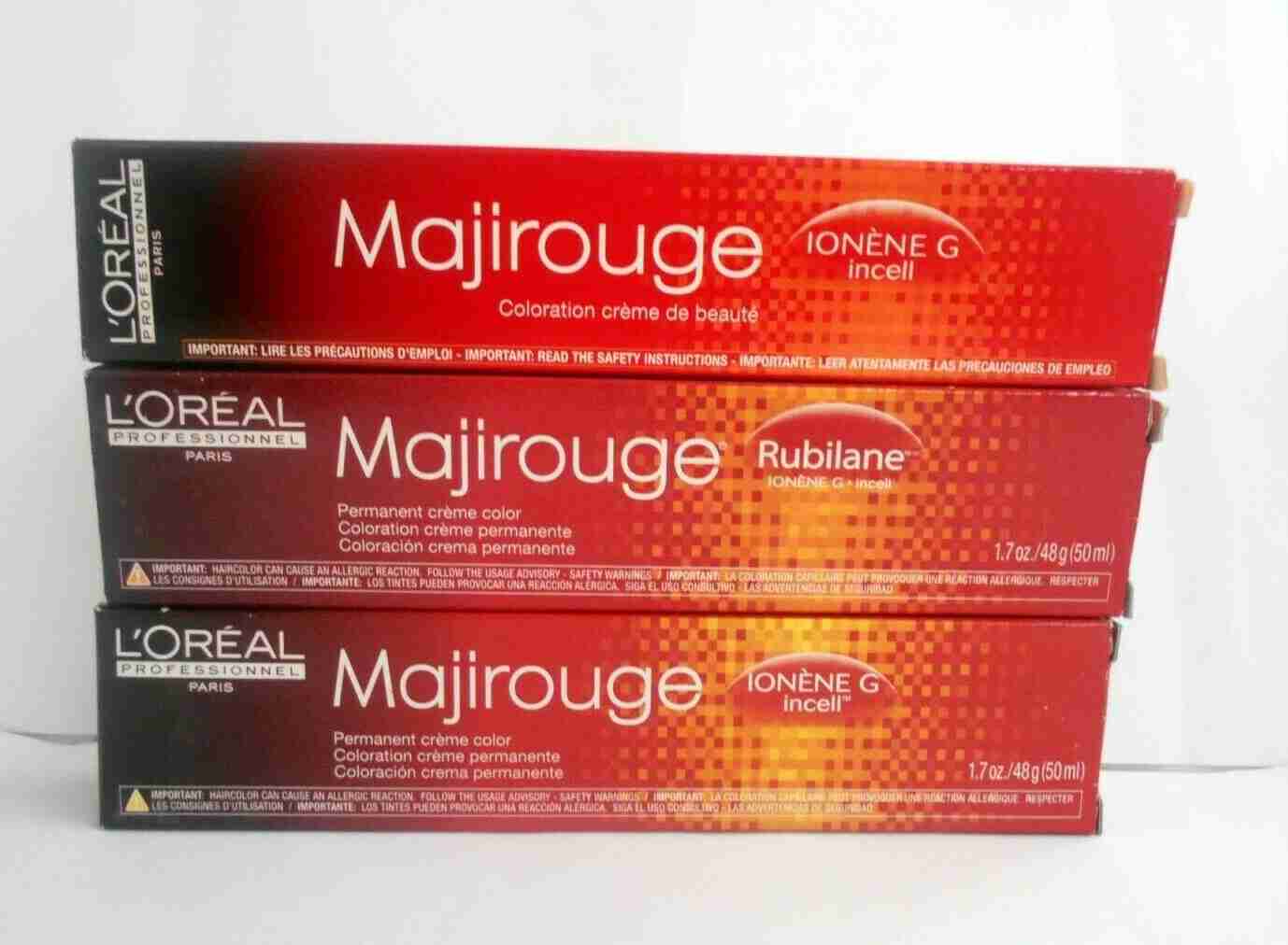 LOREAL MajiRouge Permanent Creme Hair Color With Ionene G ~ 1.7 fl. oz.!!