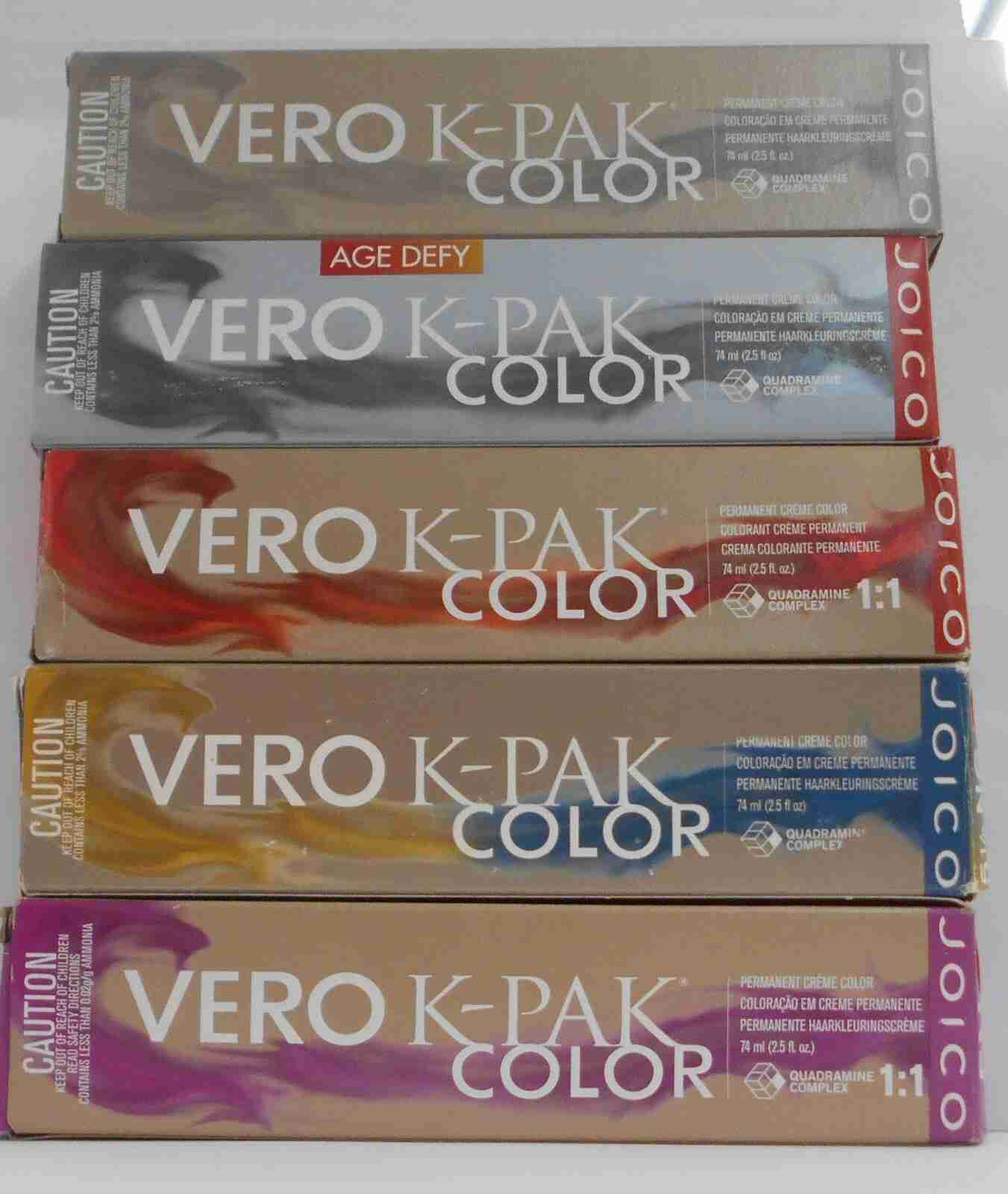 JOICO VERO K-PAK PERMANENT HAIR COLOR & AGE DEFY COLOR LEVELS 7 & UP 2.5 fl. oz.