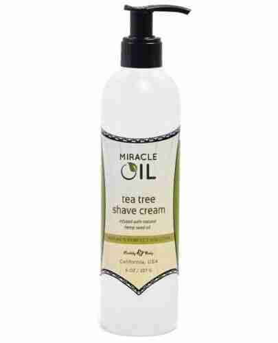 Earthly Body MIRACLE OIL Tea Tree SHAVE CREAM with Hemp Seed Oil ~ 8 fl oz