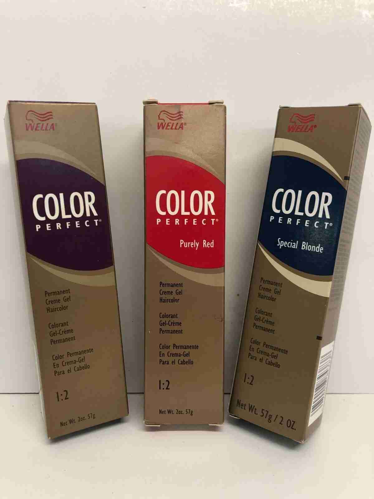(Lot of 10 Tubes) Wella COLOR PERFECT Permanent Creme Gel Color & TONERS ~ 2 oz.