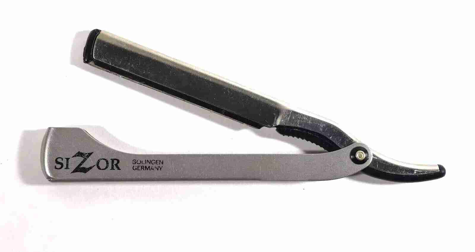 Rare Vintage Sizor Solingen Germany Straight Razor Chrome Blade Holder w/ Blade