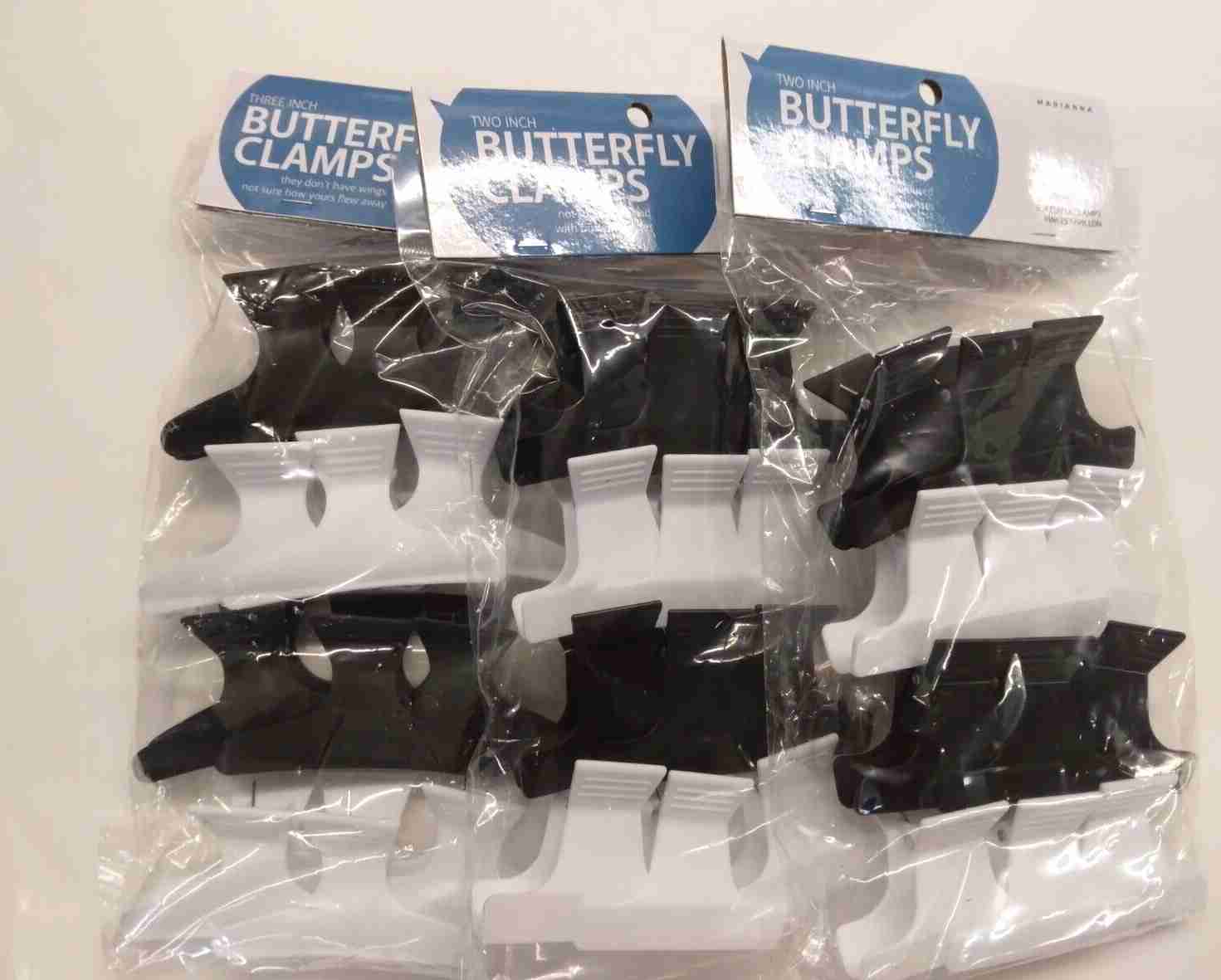 Lot of 3 Pks ~ MARIANNA Three Inch Butterfly Clamps "Don't Fly Away 3" 12 Per Pk