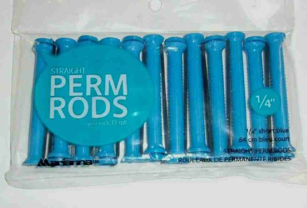 (Lot of 3 Packs) MARIANNA SHORT BLUE 1/4" ~ STRAIGHT PERM RODS ~ 12 Per Pack!!