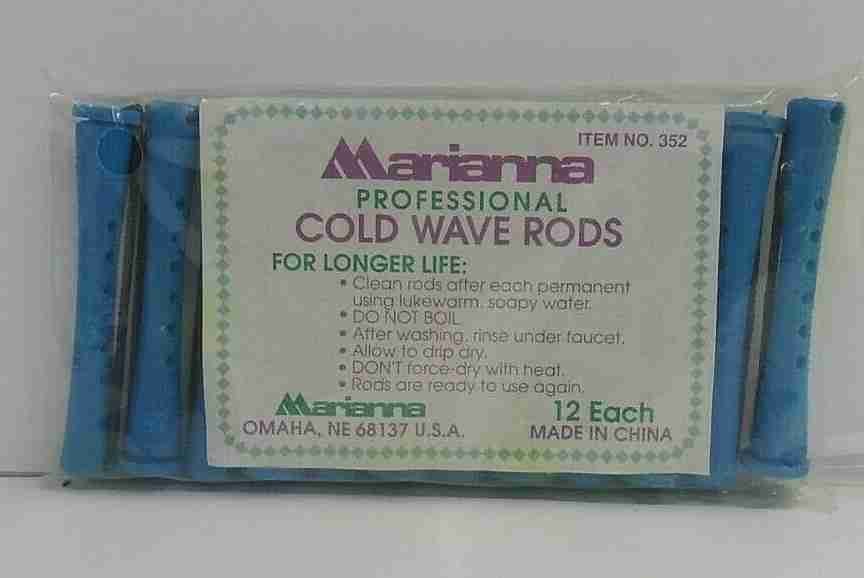 (Lot of 4 Packs) MARIANNA Cold Wave Perm / Rods ~ Short Blue 1/4" ~12 Per Pack!