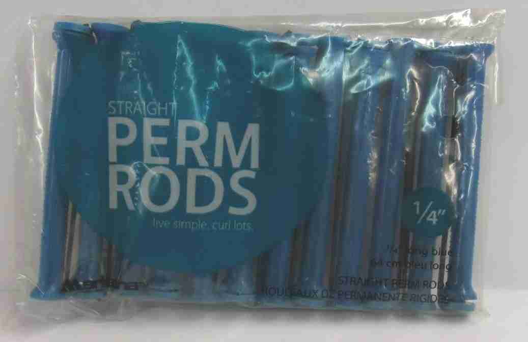 (Lot of 3 Packs) MARIANNA LONG BLUE 1/4" ~ Straight Perm Rods ~ 12 Per Pack!!