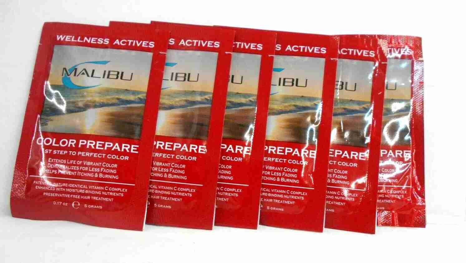 6 Pks ~ MALIBU Wellness Actives COLOR PREPARE 1st Step To Perfect Color ~0.17 oz
