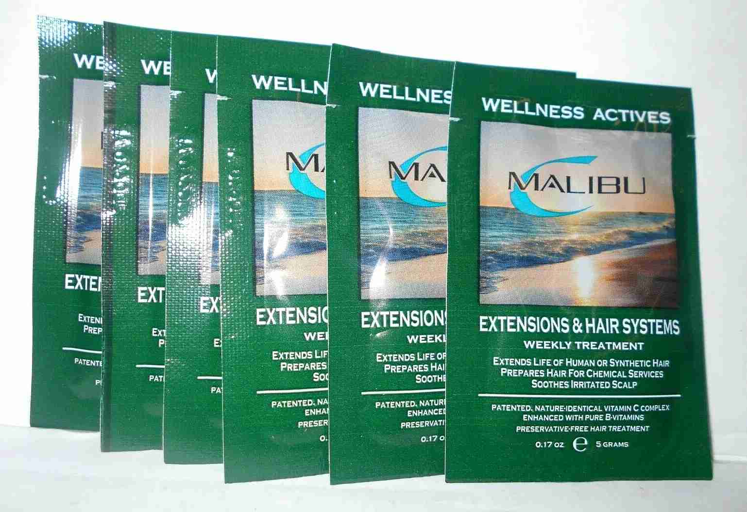 (6 Packs) ~ MALIBU Wellness Actives EXTENSIONS & HAIR SYSTEMS Weekly Treatment!!
