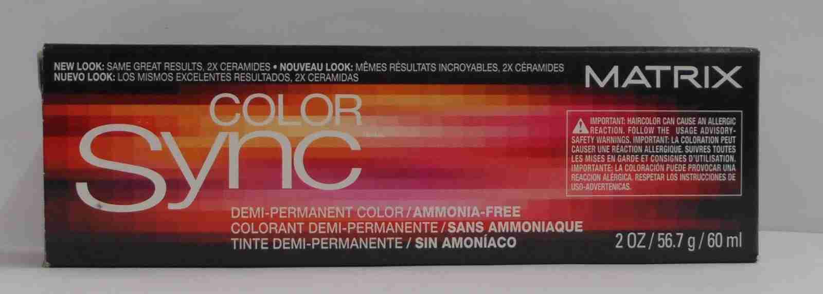 Matrix COLOR SYNC Demi-Permanent Ammonia Free Hair Color ~ Black Box ~ 2 fl. oz.