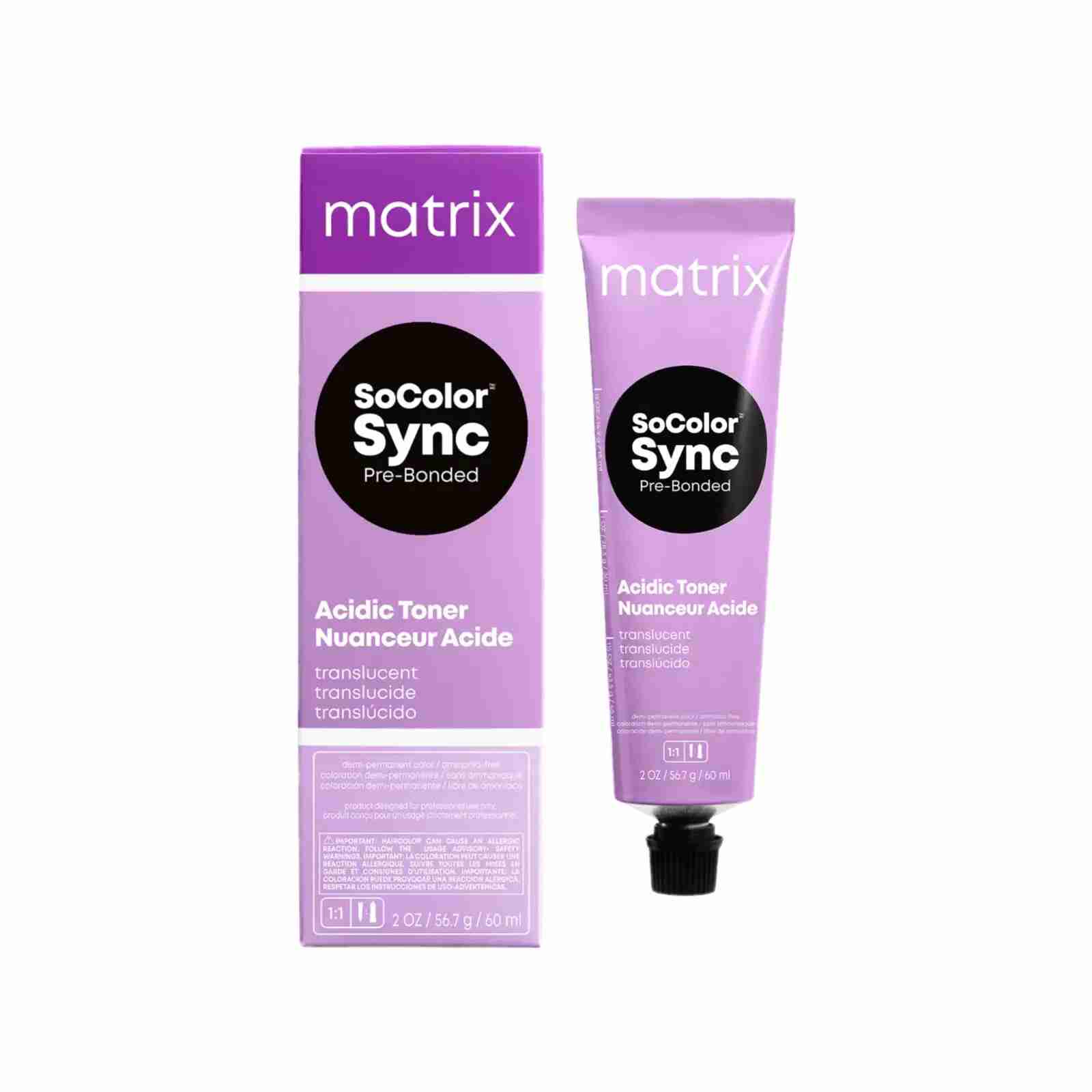 Matrix SoColor SYNC Pre-Bonded ACIDIC TONER Hair Color (Purple Box) ~ 2 fl. oz.