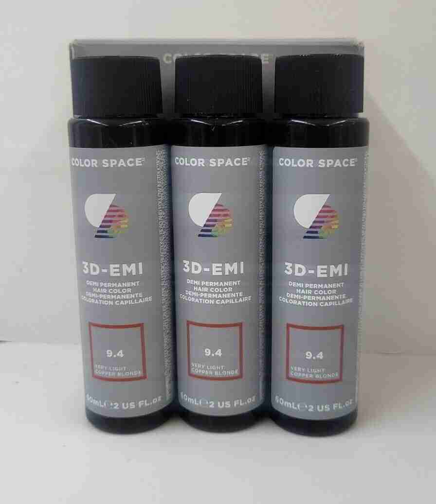 COLOR SPACE 3D-EMI DEMI PERMANENT HAIR COLOR ~ Box of 3 2 oz. Bottles