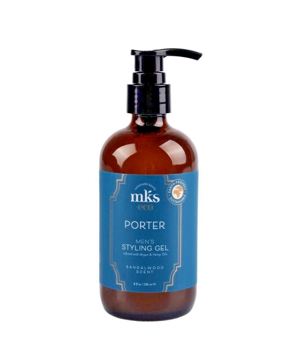 Marrakesh MKS PORTER Men's Styling GEL Argan & Hemp Oil Sandalwood Scent ~ 8 oz.