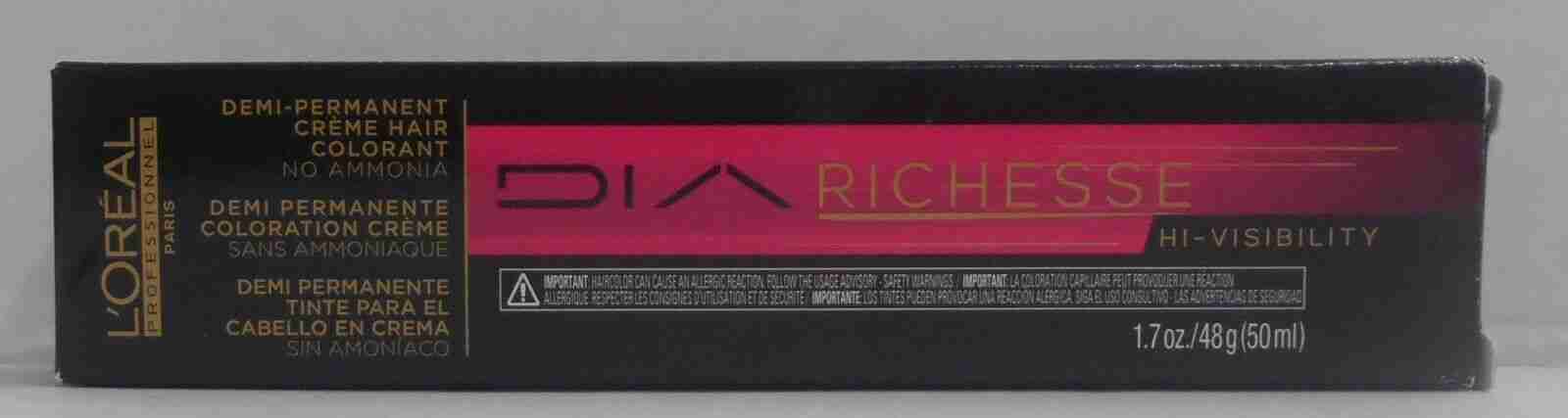 LOREAL DIARICHESSE HI VISIBILITY Demi-Permanent Hair Color~ 1.7 fl oz ~Black Box