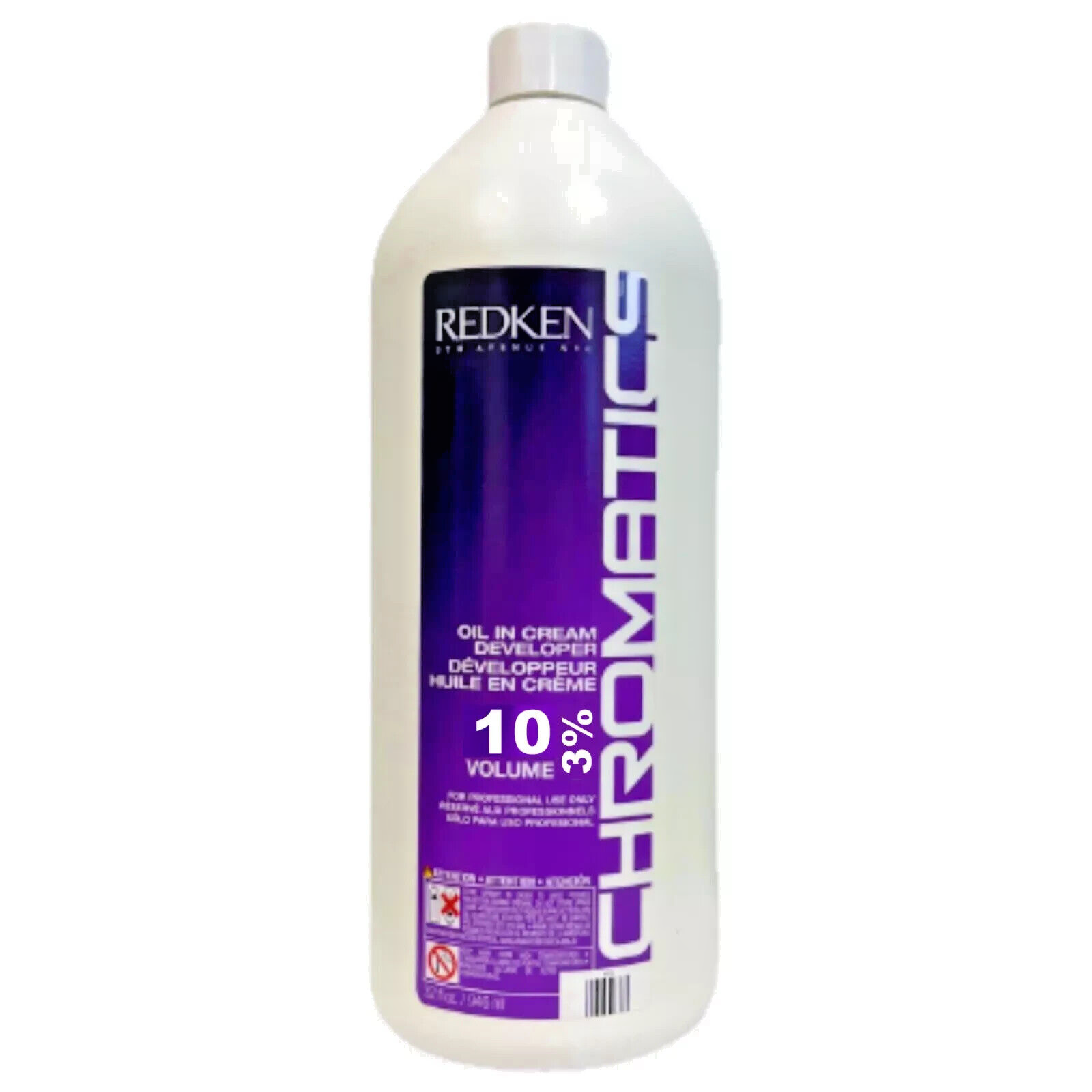 REDKEN CHROMATICS  3% / 10 VOLUME Oil in Cream Developer ~ 33.8 oz. (White Btl)