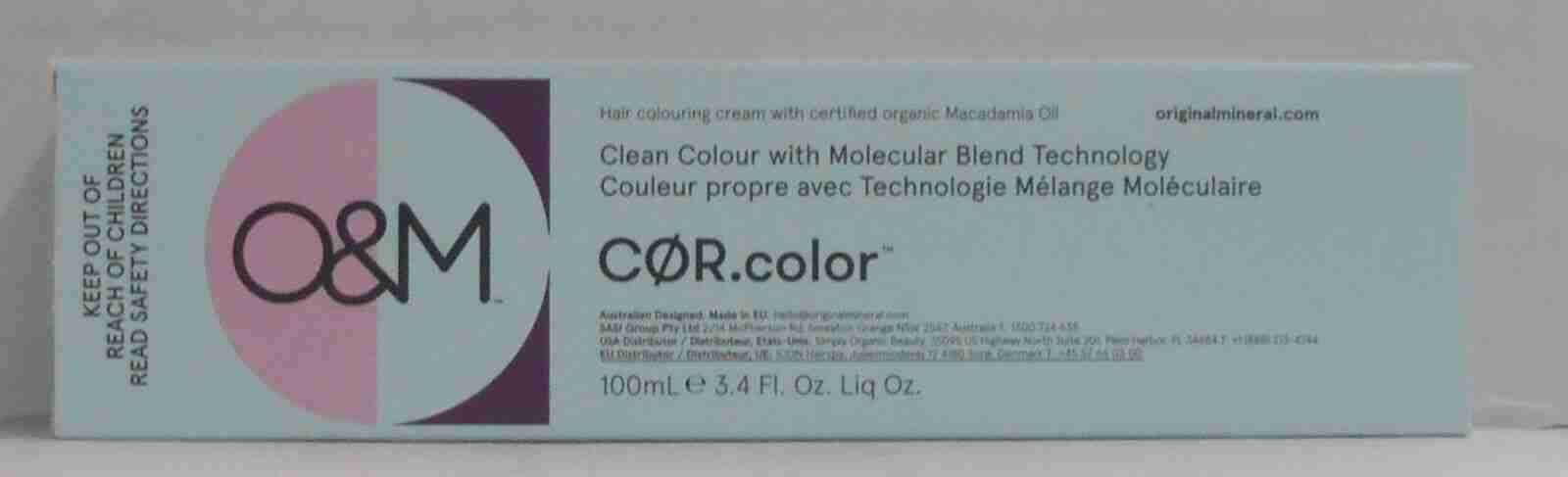 O&M Original Mineral CØR.color Hair Colouring Cream with Macadamia ~ 3.4 fl. oz.
