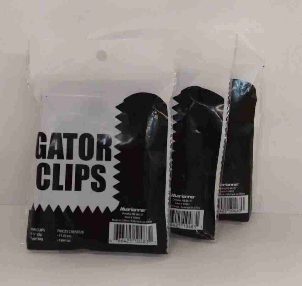 MARIANNA Gator Clips 4 1/2" ~  (Lot of 3 Packages) ~ 4 Clips Per Pack!!