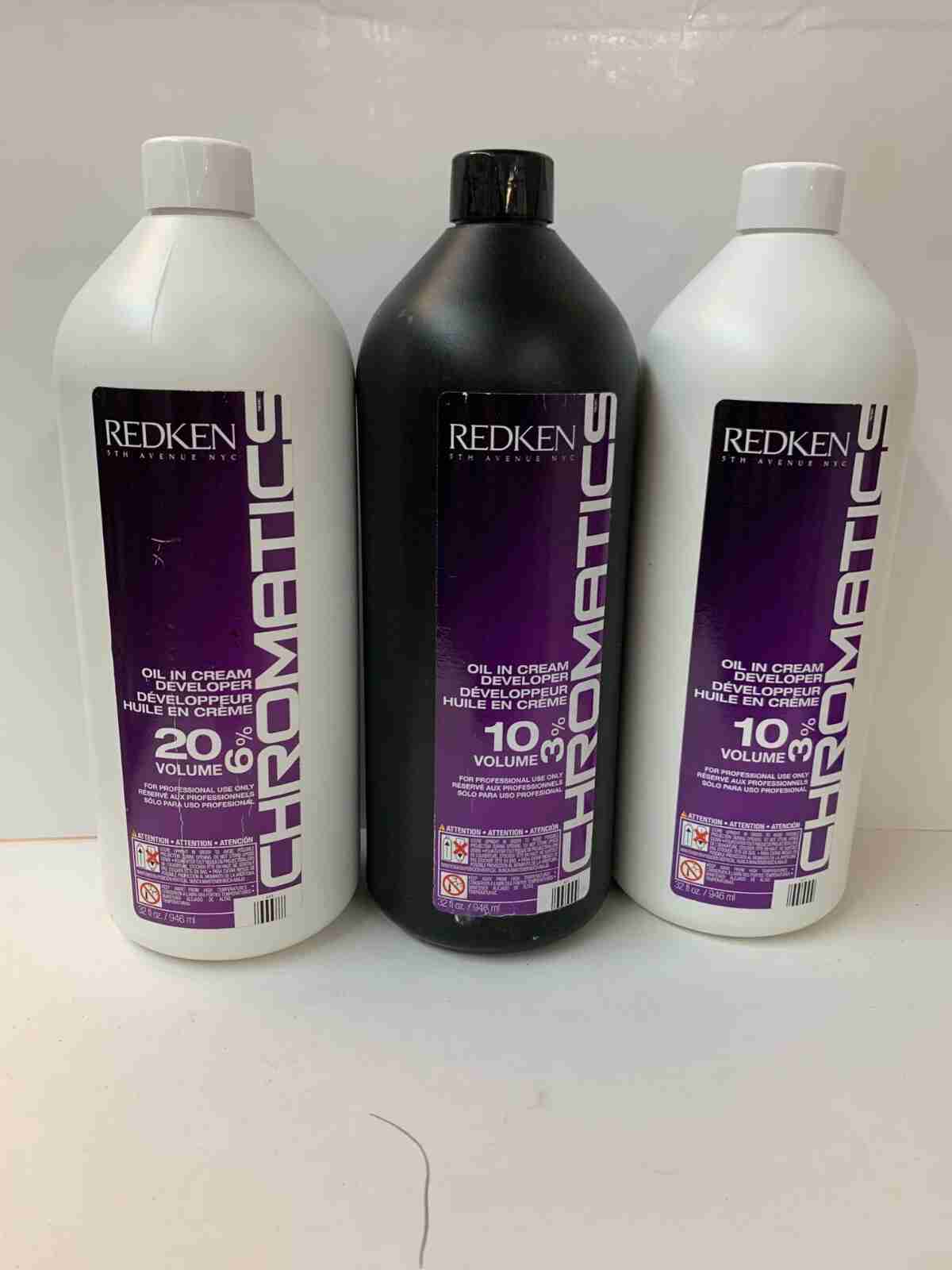 REDKEN CHROMATICS  3% / 10 VOLUME Oil in Cream Developer ~ 33.8 oz. (White Btl)