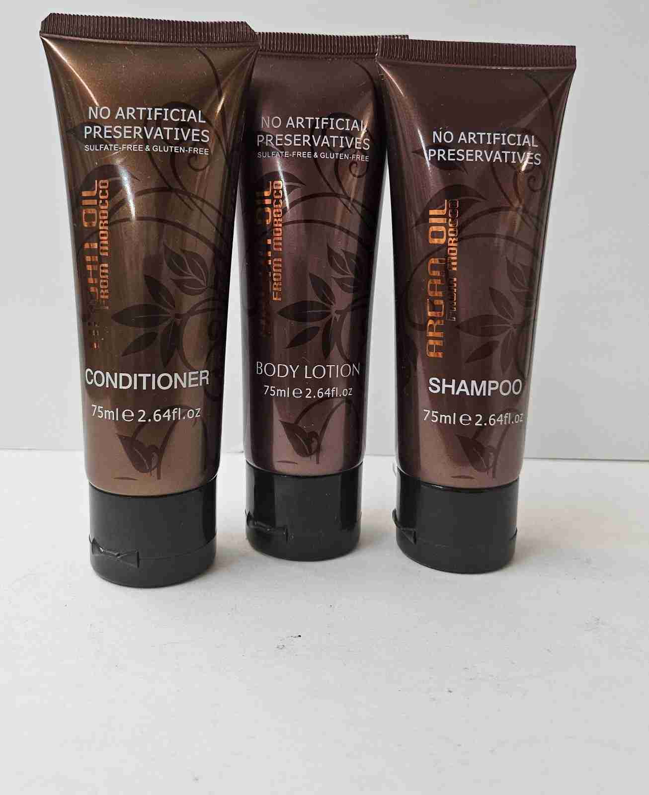 ARGAN OIL FROM MORACCO TRV. SZE. CONDITIONER, LOTION, & SHAMPOO  2.64 fl. oz.(M)