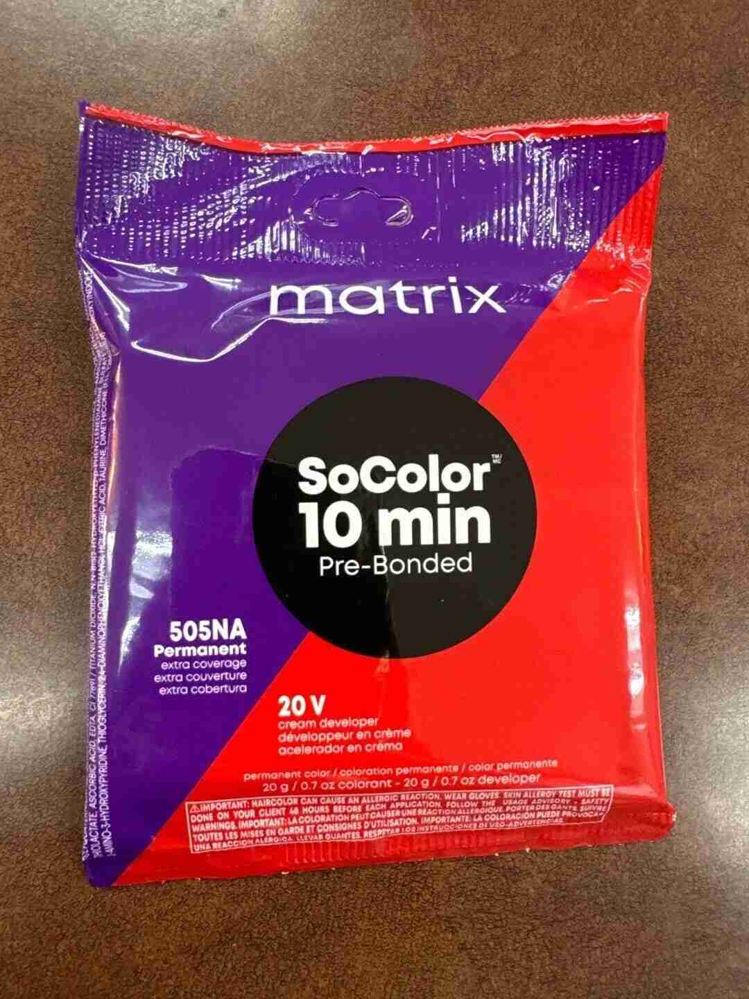 Matrix SoColor 10 Minute 505NA Permanent Hair Color & Developer Packet Hair Dye